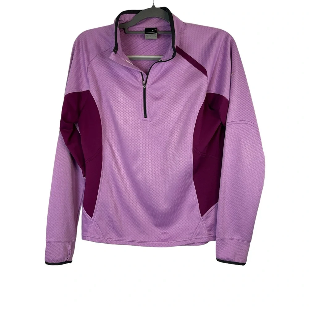 Nike sphere dry woman’s pink 1/4 zip running‎ long sleeve shirt size large